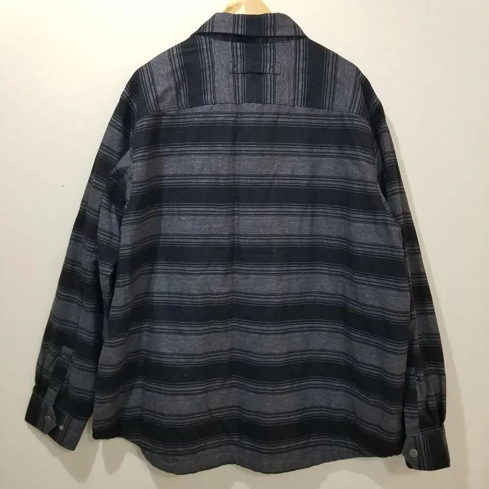Duluth Trading Co Jacket Mens 2XL Gray Fire Hose Flannel Lined Limber Shacket